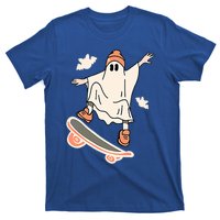 Cool Ghost Skateboard Boo Bat Pocket Halloween Spooky Season Cool Gift T-Shirt