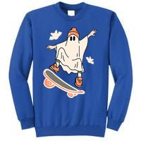 Cool Ghost Skateboard Boo Bat Pocket Halloween Spooky Season Cool Gift Tall Sweatshirt