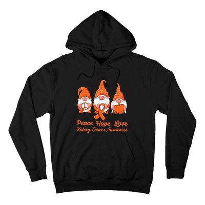 Cute Gnomes Support Orange Ribbon Kidney Cancer Awareness Hoodie