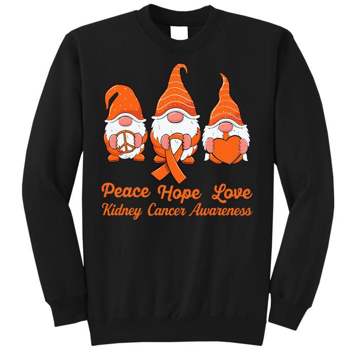 Cute Gnomes Support Orange Ribbon Kidney Cancer Awareness Sweatshirt