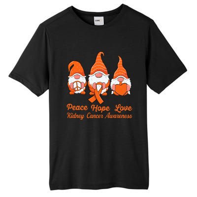 Cute Gnomes Support Orange Ribbon Kidney Cancer Awareness Tall Fusion ChromaSoft Performance T-Shirt