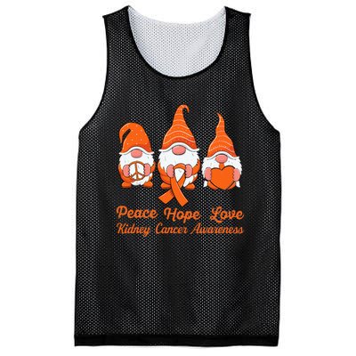 Cute Gnomes Support Orange Ribbon Kidney Cancer Awareness Mesh Reversible Basketball Jersey Tank