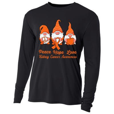 Cute Gnomes Support Orange Ribbon Kidney Cancer Awareness Cooling Performance Long Sleeve Crew