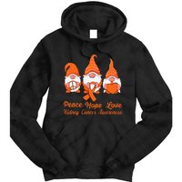 Cute Gnomes Support Orange Ribbon Kidney Cancer Awareness Tie Dye Hoodie