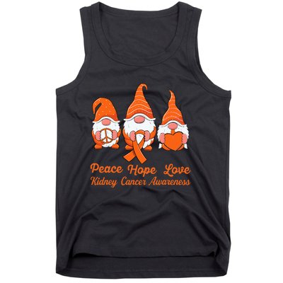 Cute Gnomes Support Orange Ribbon Kidney Cancer Awareness Tank Top