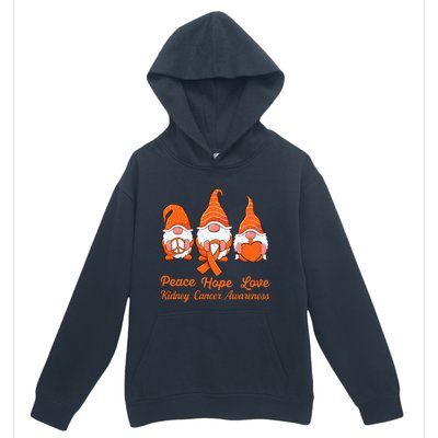 Cute Gnomes Support Orange Ribbon Kidney Cancer Awareness Urban Pullover Hoodie