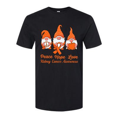 Cute Gnomes Support Orange Ribbon Kidney Cancer Awareness Softstyle CVC T-Shirt