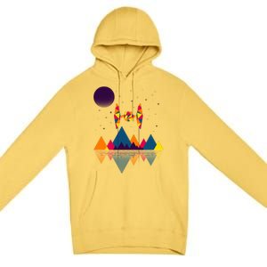 Cool Geometric SciFi Wilderness Premium Pullover Hoodie