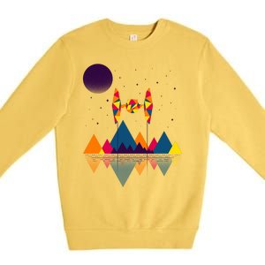 Cool Geometric SciFi Wilderness Premium Crewneck Sweatshirt