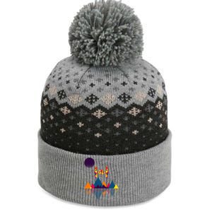 Cool Geometric SciFi Wilderness The Baniff Cuffed Pom Beanie