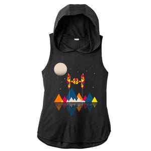 Cool Geometric SciFi Wilderness Ladies PosiCharge Tri-Blend Wicking Draft Hoodie Tank