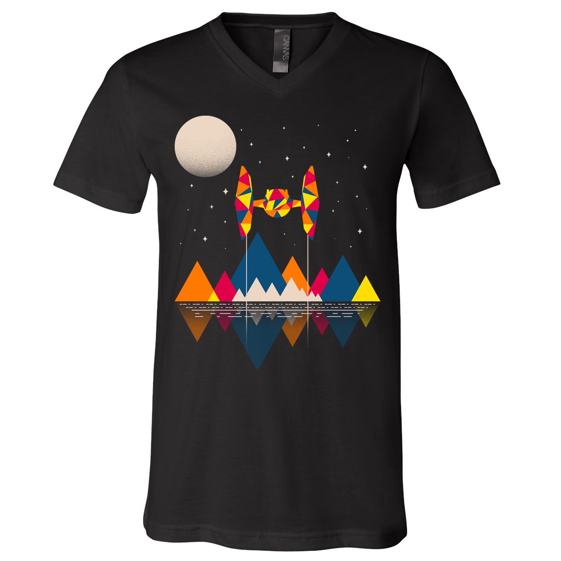 Cool Geometric SciFi Wilderness V-Neck T-Shirt