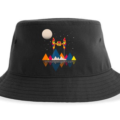 Cool Geometric SciFi Wilderness Sustainable Bucket Hat