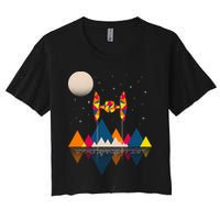 Cool Geometric SciFi Wilderness Women's Crop Top Tee
