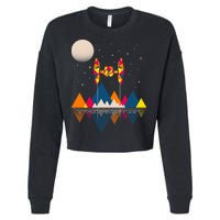 Cool Geometric SciFi Wilderness Cropped Pullover Crew