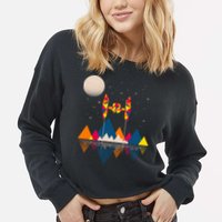 Cool Geometric SciFi Wilderness Cropped Pullover Crew