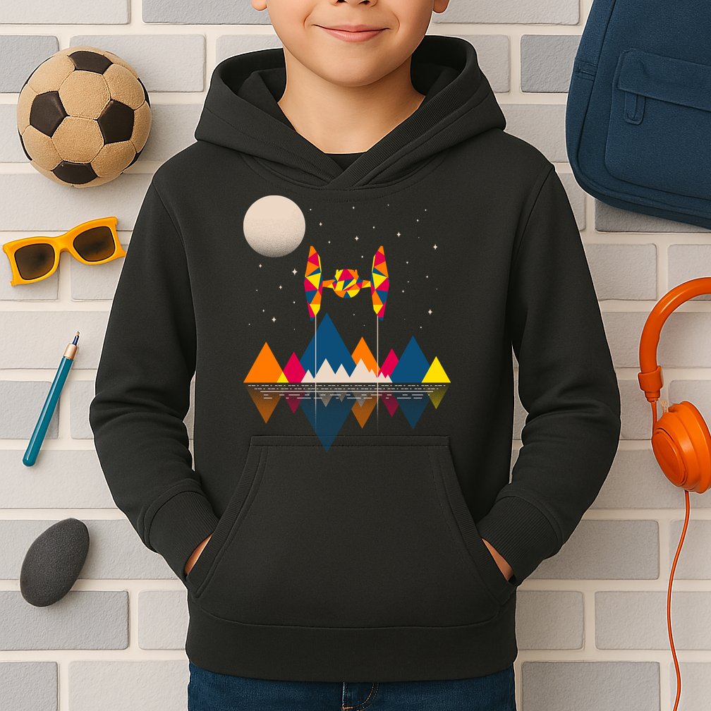 Cool Geometric SciFi Wilderness Kids Hoodie