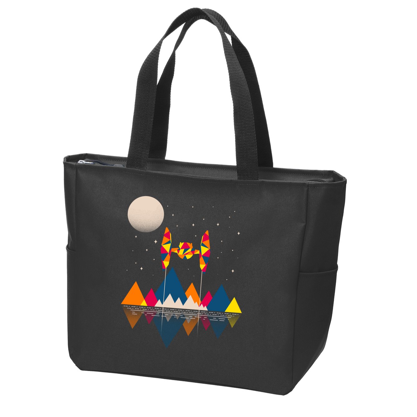 Cool Geometric SciFi Wilderness Zip Tote Bag