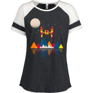 Cool Geometric SciFi Wilderness Enza Ladies Jersey Colorblock Tee