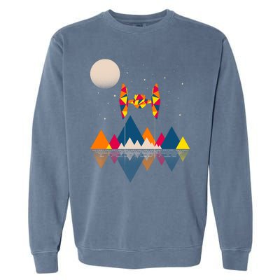 Cool Geometric SciFi Wilderness Garment-Dyed Sweatshirt