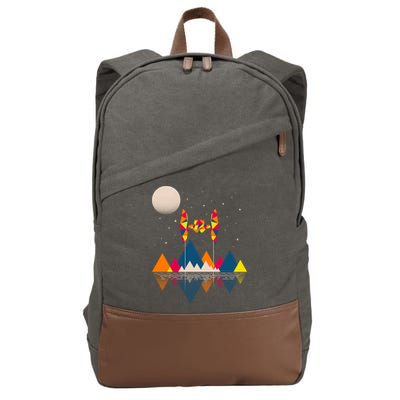 Cool Geometric SciFi Wilderness Cotton Canvas Backpack