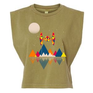 Cool Geometric SciFi Wilderness Garment-Dyed Women's Muscle Tee