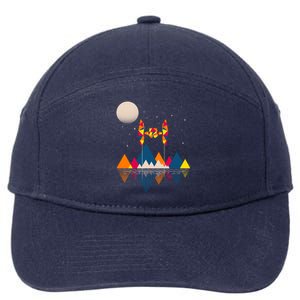 Cool Geometric SciFi Wilderness 7-Panel Snapback Hat