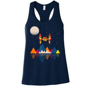 Cool Geometric SciFi Wilderness Women's Racerback Tank