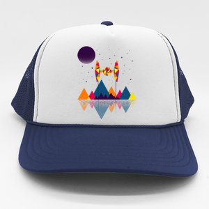 Cool Geometric SciFi Wilderness Trucker Hat