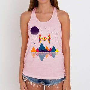 Cool Geometric SciFi Wilderness Women's Knotted Racerback Tank