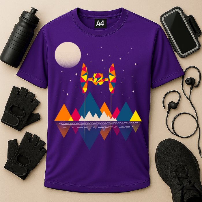 Cool Geometric SciFi Wilderness Performance Shirt