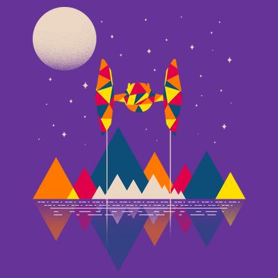 Cool Geometric SciFi Wilderness T-Shirt
