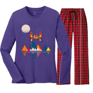 Cool Geometric SciFi Wilderness Women's Long Sleeve Flannel Pajama Set 