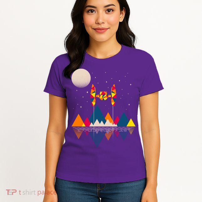 Cool Geometric SciFi Wilderness Womens T-Shirt