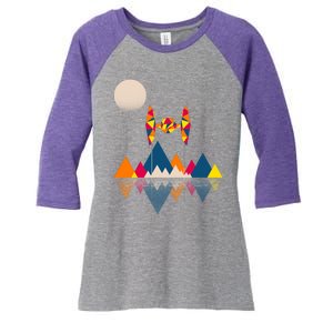 Cool Geometric SciFi Wilderness Women's Tri-Blend 3/4-Sleeve Raglan Shirt