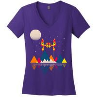 Cool Geometric SciFi Wilderness Women's V-Neck T-Shirt