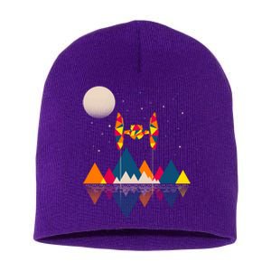 Cool Geometric SciFi Wilderness Short Acrylic Beanie