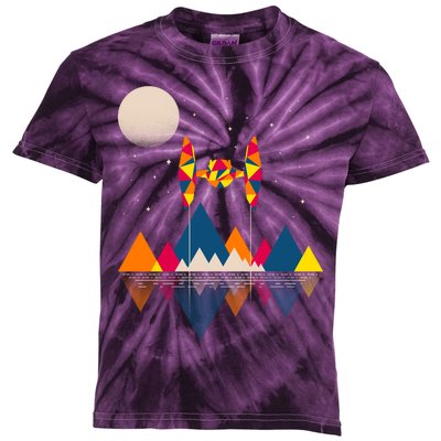 Cool Geometric SciFi Wilderness Kids Tie-Dye T-Shirt