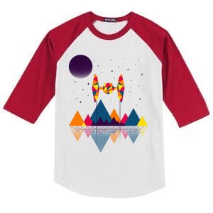 Cool Geometric SciFi Wilderness Kids Colorblock Raglan Jersey