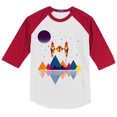 Cool Geometric SciFi Wilderness Kids Colorblock Raglan Jersey