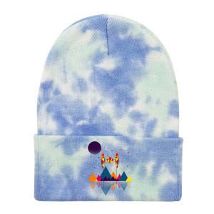 Cool Geometric SciFi Wilderness Tie Dye 12in Knit Beanie