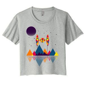 Cool Geometric SciFi Wilderness Women's Crop Top Tee