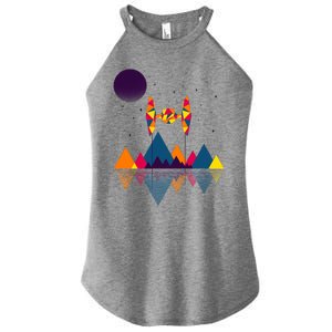 Cool Geometric SciFi Wilderness Women's Perfect Tri Rocker Tank