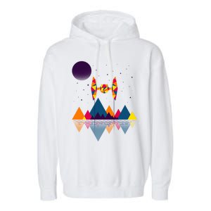 Cool Geometric SciFi Wilderness Garment-Dyed Fleece Hoodie