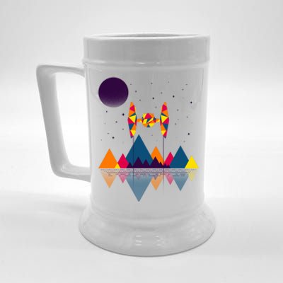 Cool Geometric SciFi Wilderness Beer Stein