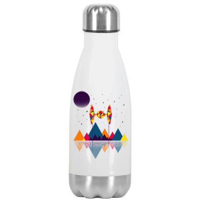 Cool Geometric SciFi Wilderness Stainless Steel Insulated Water Bottle