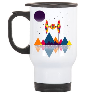 Cool Geometric SciFi Wilderness Stainless Steel Travel Mug