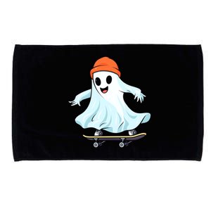 Cute Ghost Skateboard Skateboarding Retro Hippie Halloween Great Gift Microfiber Hand Towel