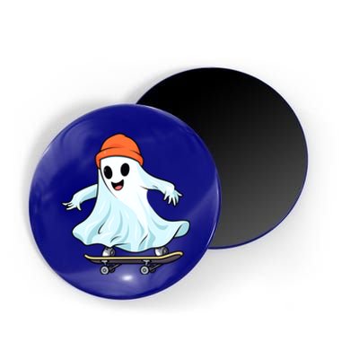 Cute Ghost Skateboard Skateboarding Retro Hippie Halloween Great Gift Magnet