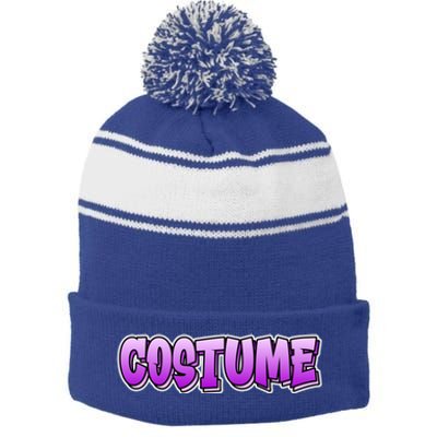 Costume Graffiti Style Design That Says Costume Funny Gift Stripe Pom Pom Beanie